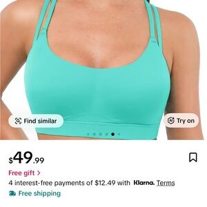 Aqua Double-Strap Seamless Sports Bra